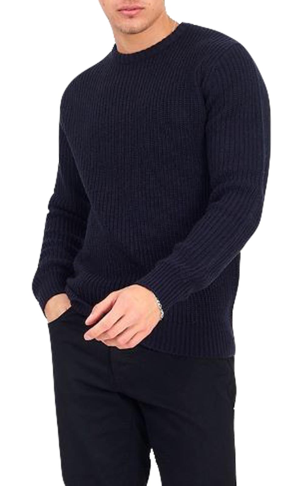 Brave Soul Mens Cable Knit Fisherman Knitted Jumper Weave Warm Pullover Sweater - Picture 7 of 51