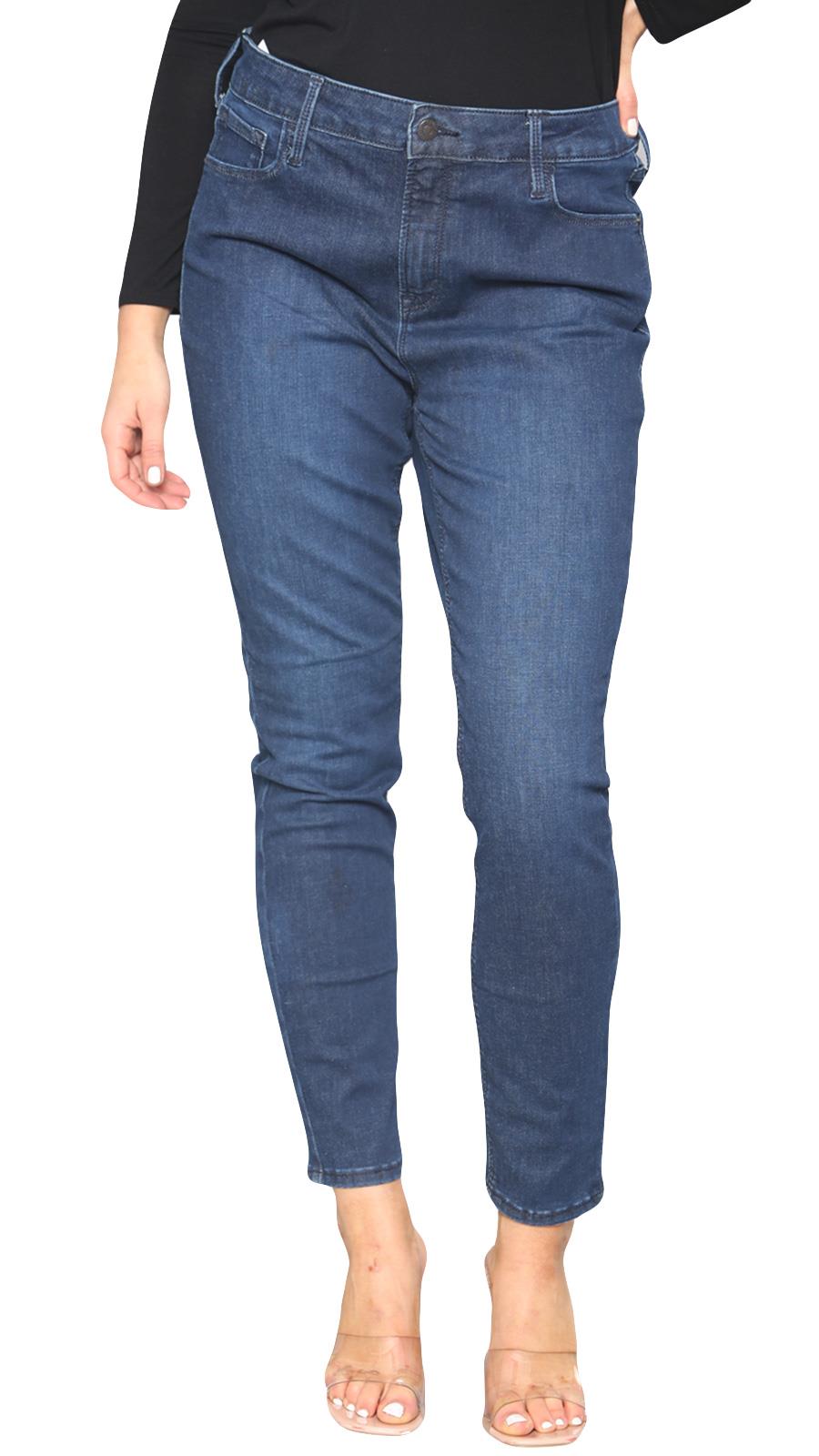 Pantalones de mezclilla ajustados cintura alta pierna recta jeggings pantalones para dama 6-26 Reino Unido - Imagen 18 de 22