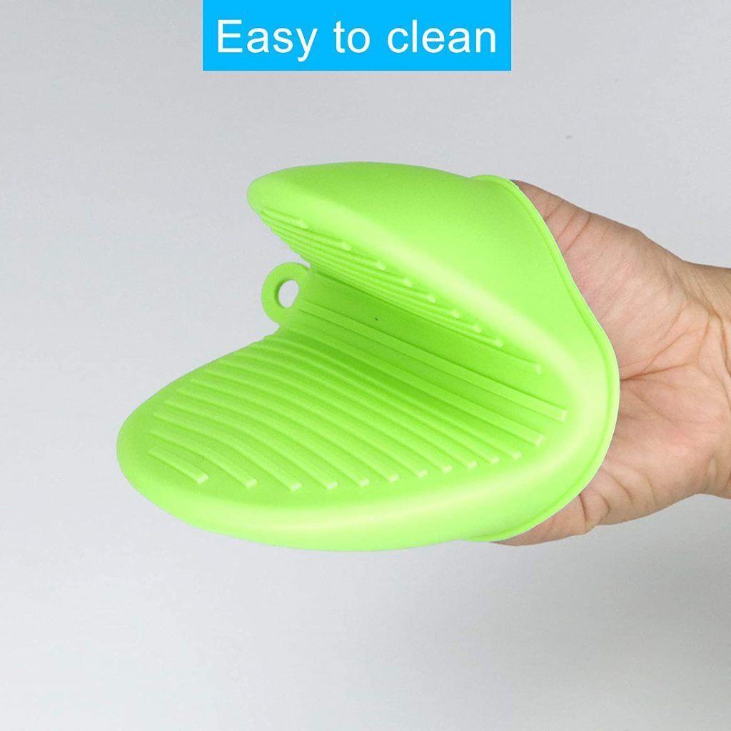2 Pack Silicone Pot Holders With Pockets - Flexible Oven Mitts For Cooking & Baking