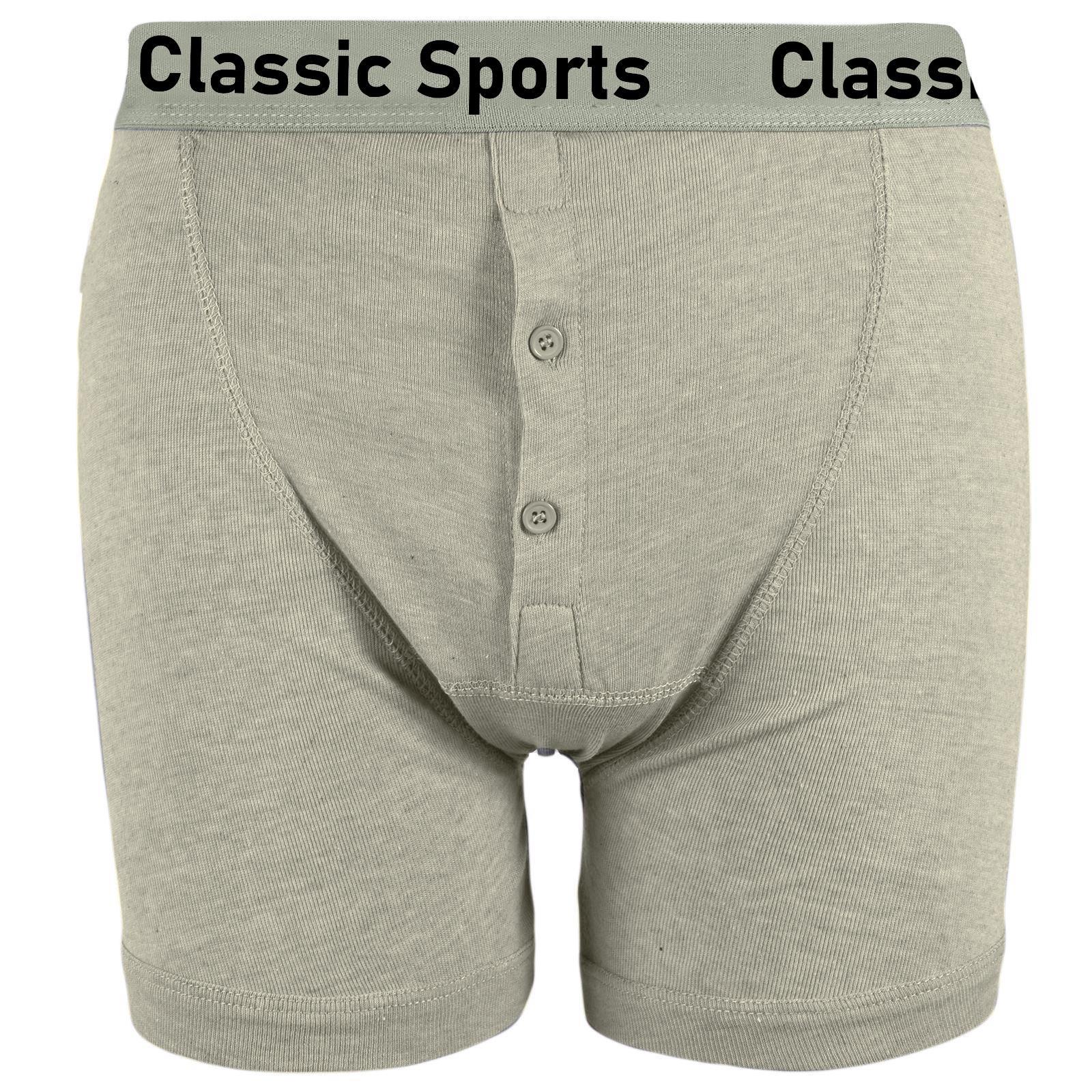 6, 12 Pack Mens Boxer Shorts Plain Button Fly Underwear Underpants Trunks Boxers - Picture 18 of 19