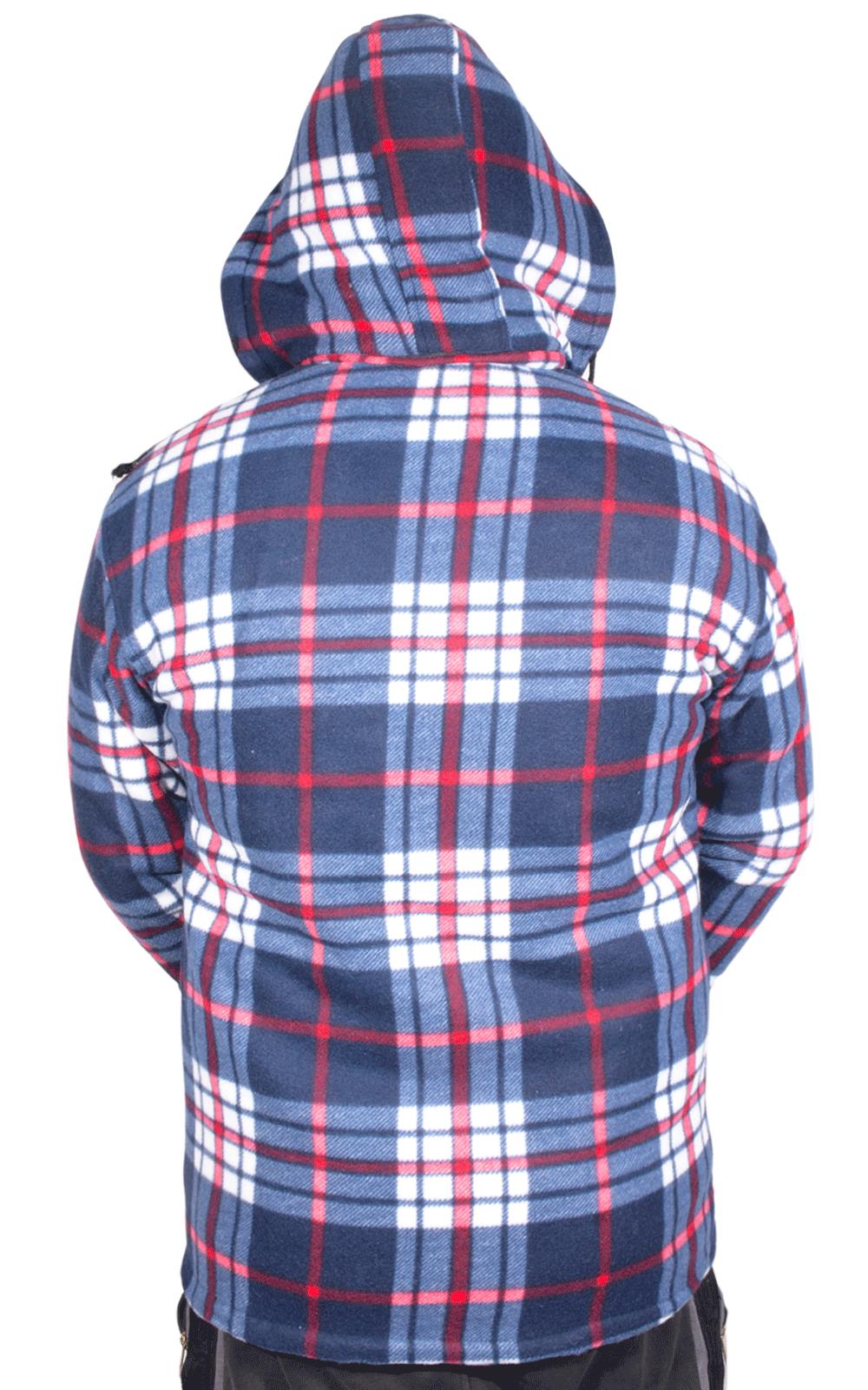 Camisa acolchada para hombre Sherpa forrada de piel leñador chaqueta de trabajo gruesa informal sudadera con capucha - Imagen 35 de 48