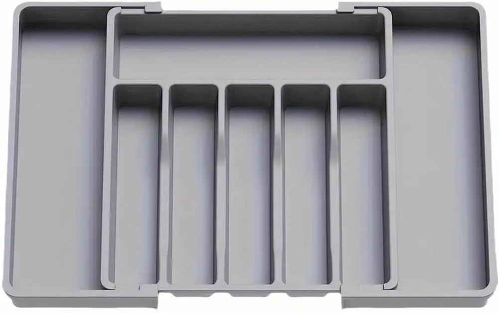 Bandeja organizadora de cubiertos expandible de plástico ajustable cajón de cocina caja de almacenamiento - Imagen 14 de 16