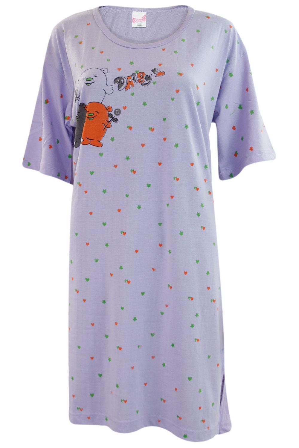5 Pack Nightdress Nightie Women Cotton Ladies Short Sleeve Nightshirt Nightwear - Picture 9 of 59