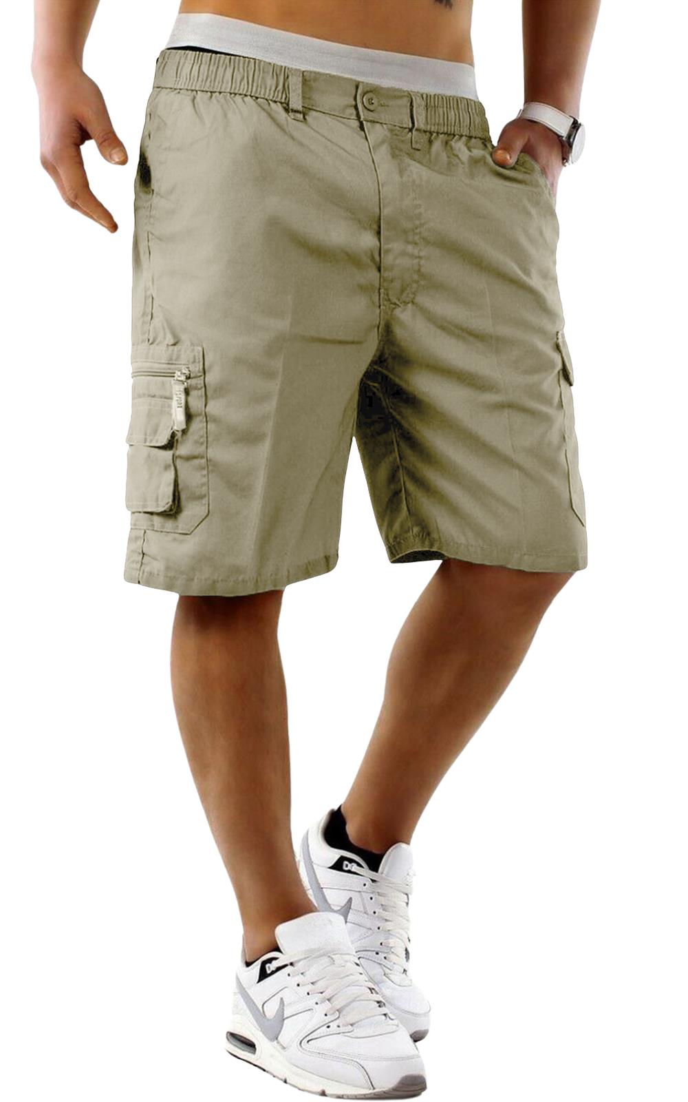 Pantalones Cortos Para Hombres Carga Combate Lisos Multi Bolsillo Cintura Elástica Ligeros M-3XL - Imagen 10 de 10