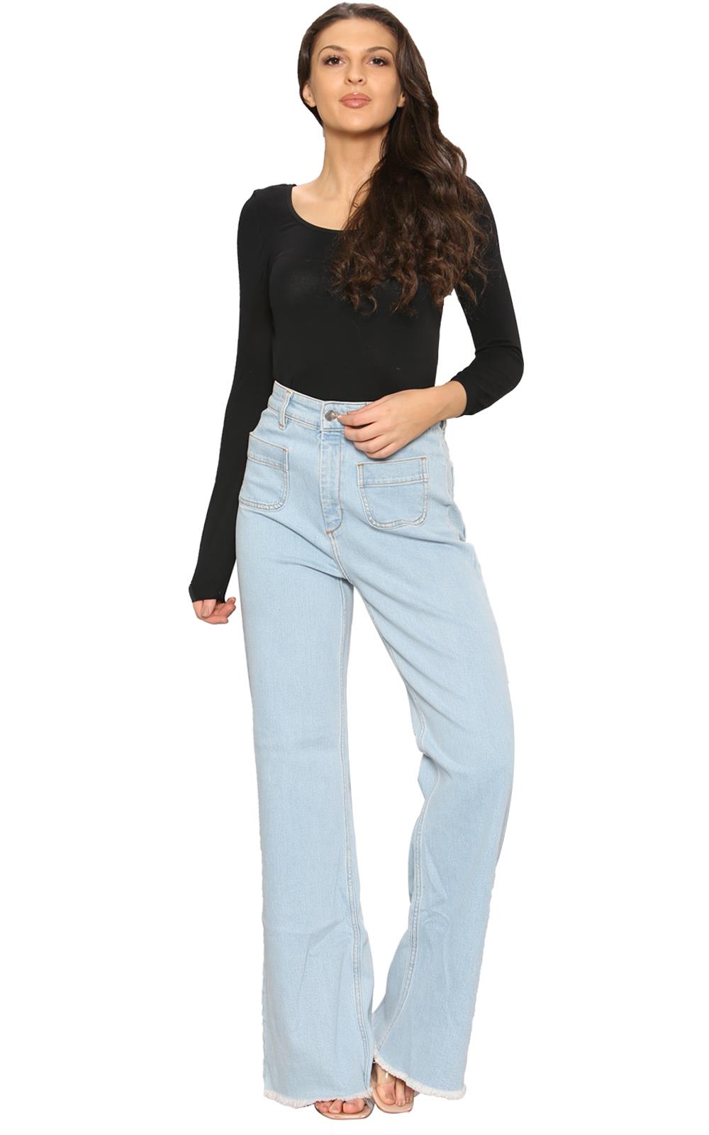 Pantalones de mezclilla para mujer Bootcut elásticos tiro medio acampanados pantalones largos pantalones talla 6-30 - Imagen 40 de 62