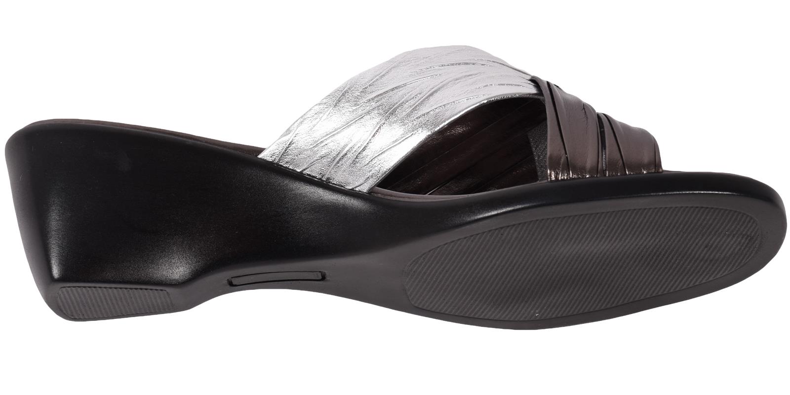 Boulevard Ladies Crossover Mule Sandal Wedge Heel Slip On Padded Socks Size 3-8 - Picture 40 of 40