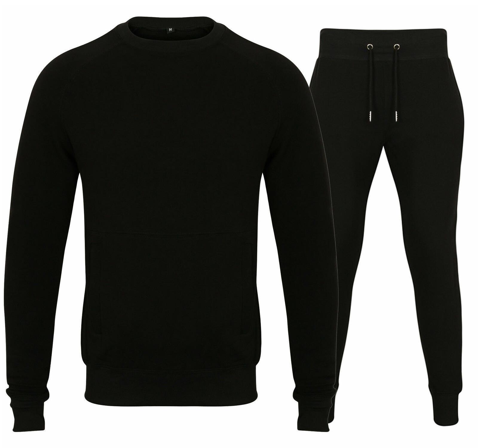 Mens Full Tracksuit Set Pullover Sweatshirt Jogger Bottoms Casual ...