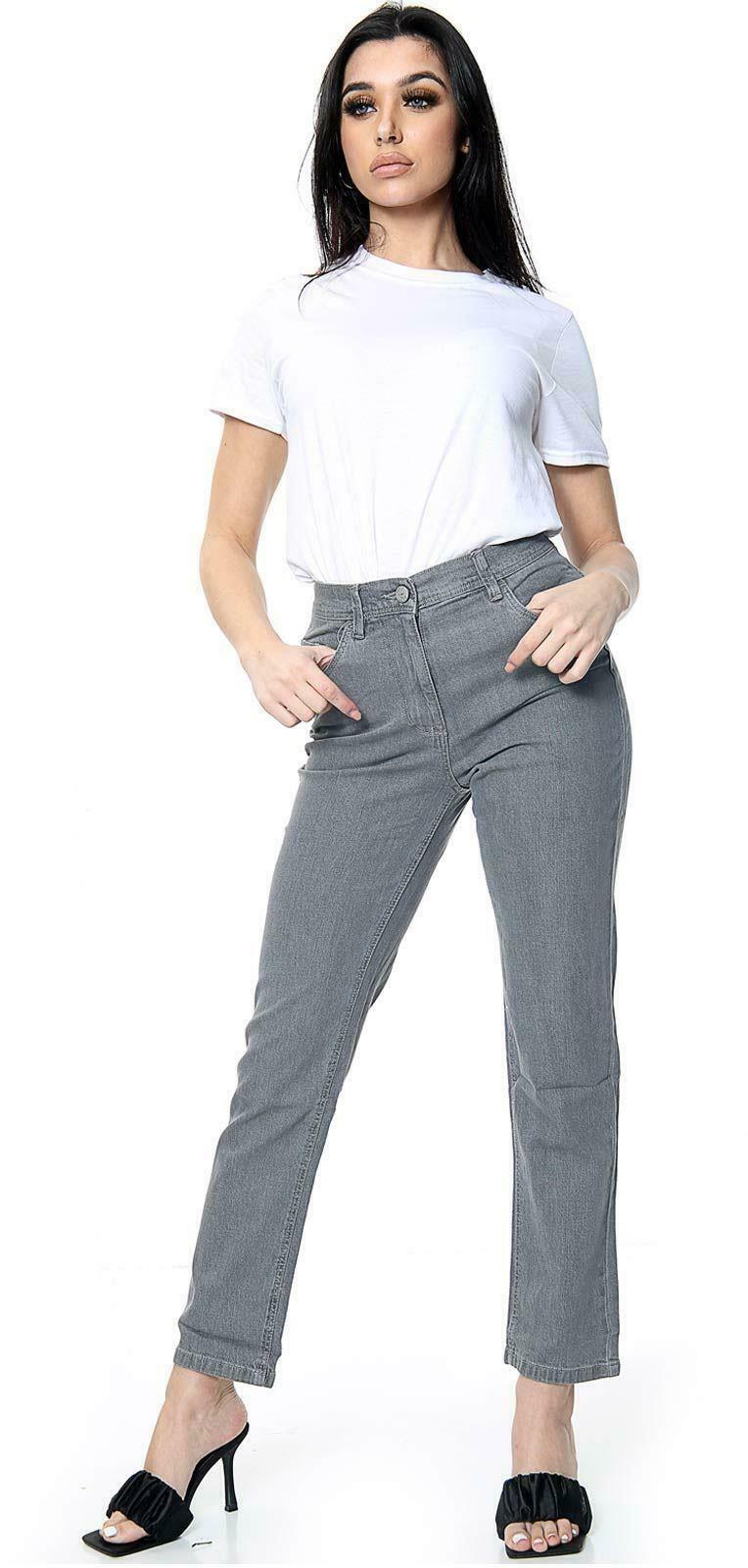 Stretch-Damenjeans Denim dehnbare Hose halbgummizug UK-Größe 6 – 36 - Bild 12 von 62