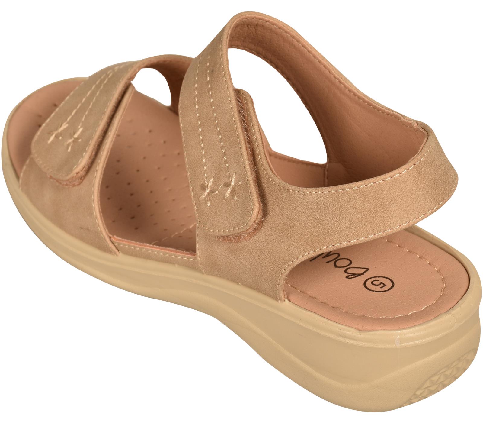 Womens Sandals Casual Slingback Strappy Wedge Comfy Padded Shoes UK Size 3-8 - Picture 18 of 28