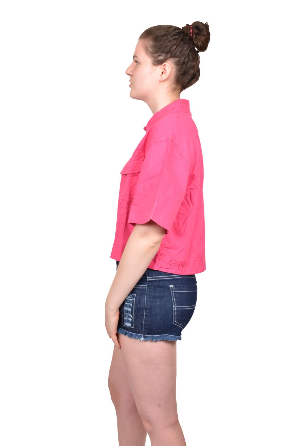 Womens Premium Jacket Casual Ladies Trendy Stylish Front Pockets Cropped Top S-L - Picture 9 of 21