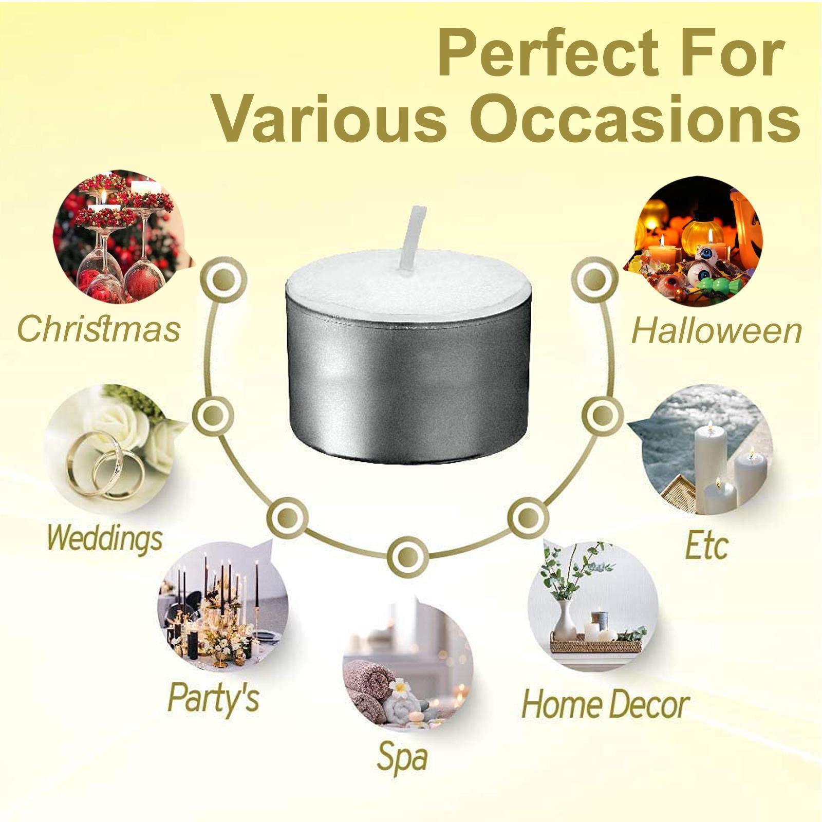 200 Pack Tea Night Lights Candles 3 Hour Burn Unscented Tealights Nightlight - Picture 9 of 13