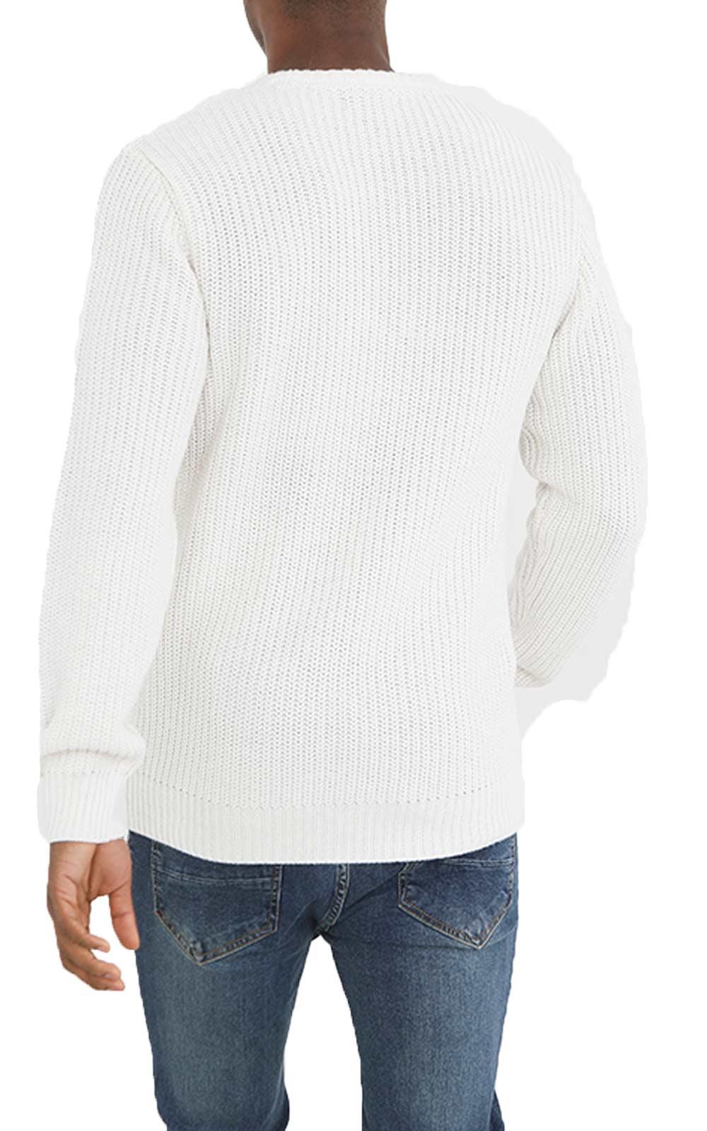 Brave Soul Mens Cable Knit Fisherman Knitted Jumper Weave Warm Pullover Sweater - Picture 5 of 51