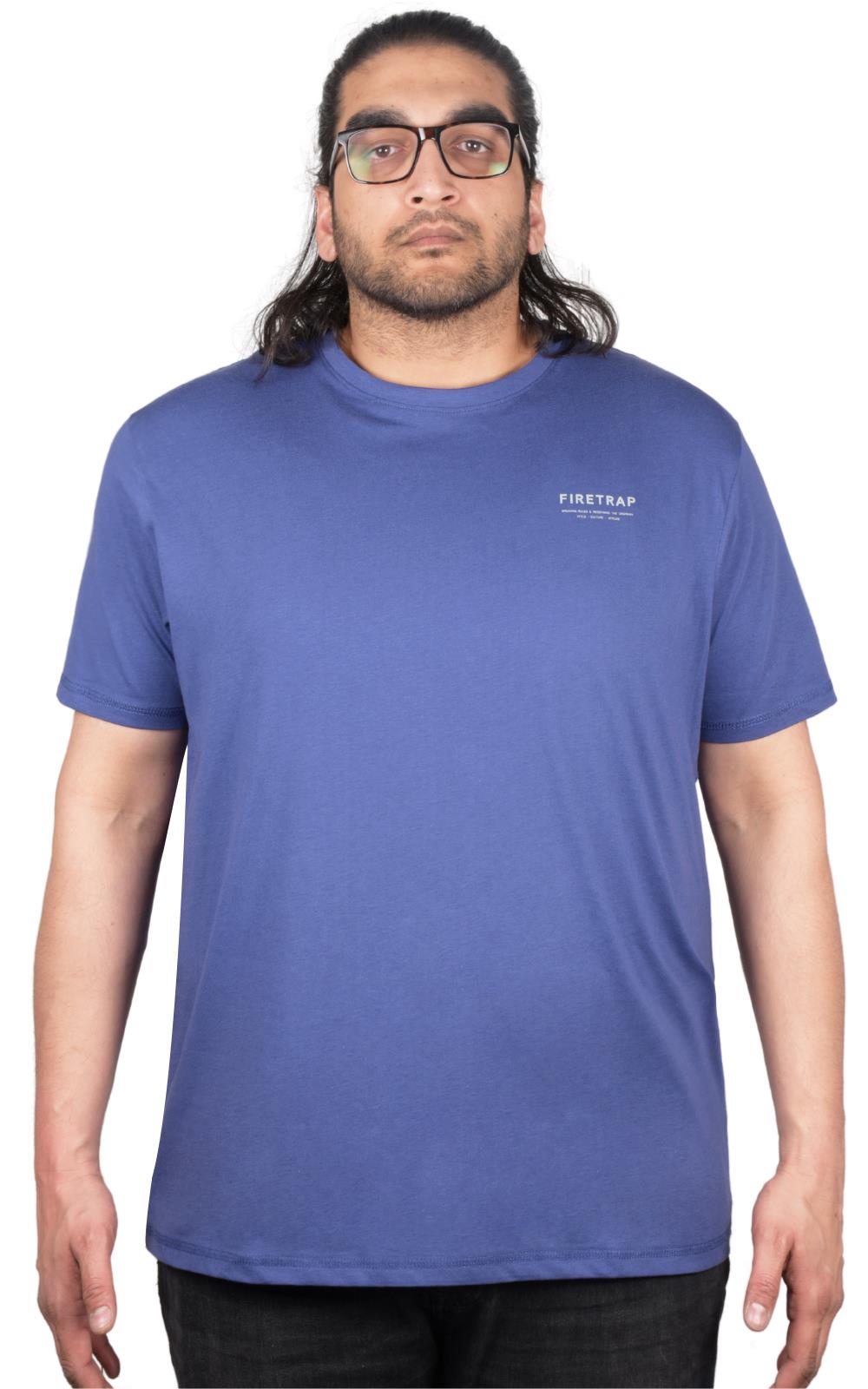 Firetrap Mens Plain T-shirt Crew Neck Short Sleeve T Shirt 100% Cotton Tee Top - Picture 21 of 31