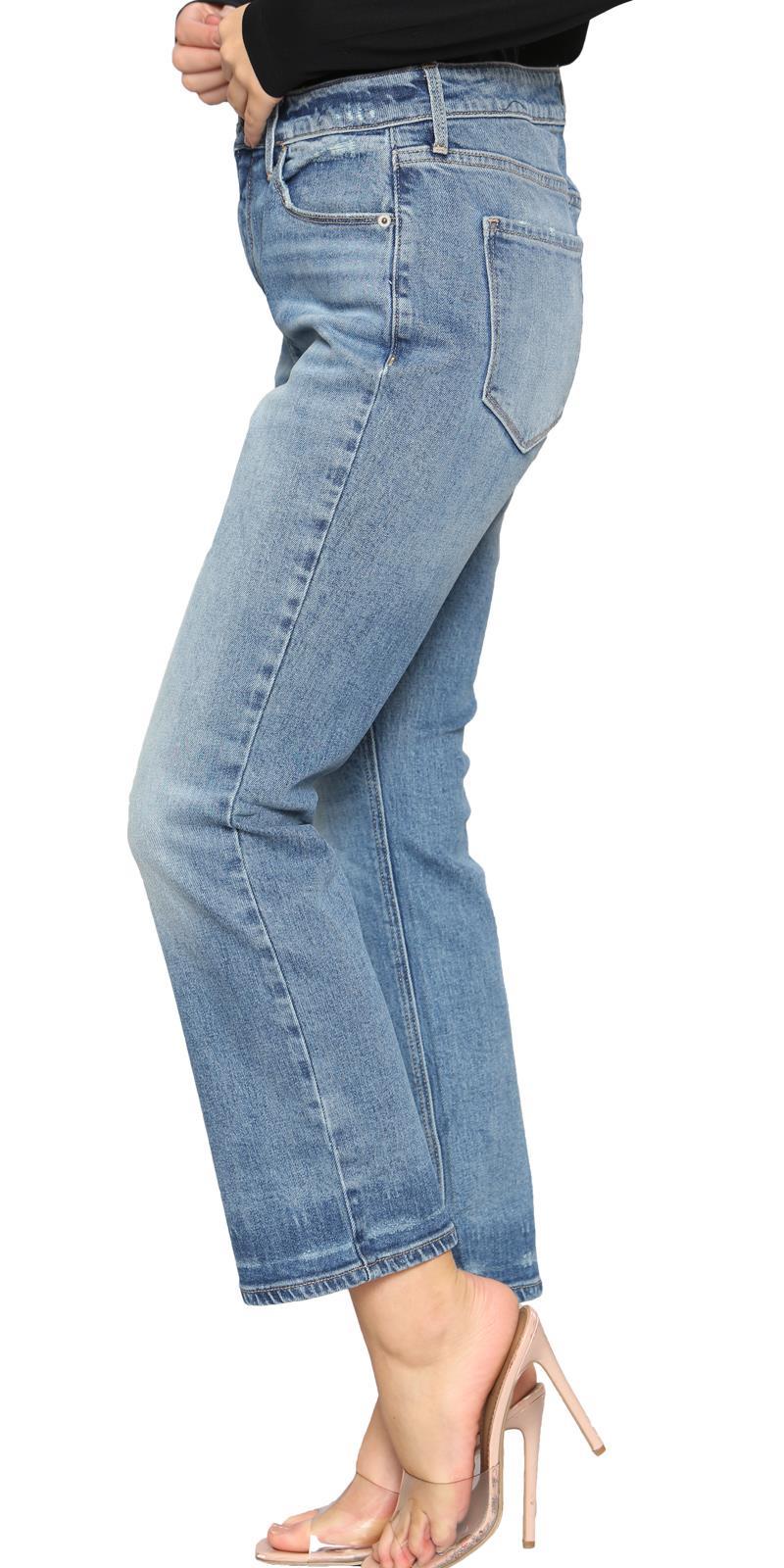 Pantalones de mezclilla para mujer Bootcut elásticos tiro medio acampanados pantalones largos pantalones talla 6-30 - Imagen 48 de 62