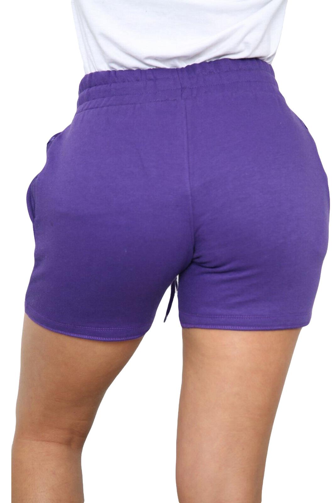 Ladies Shorts Summer Gym Sweat Fleece Tie Elasticated Waist Cycling Pants S-XL - Picture 19 of 21