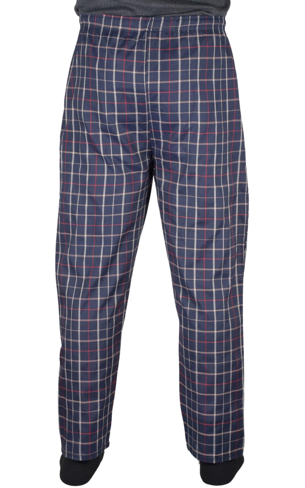 Paquete de 2 pantalones de pijama para hombre tejidos a cuadros de algodón ropa de dormir a cuadros pantalones de salón - Imagen 17 de 33