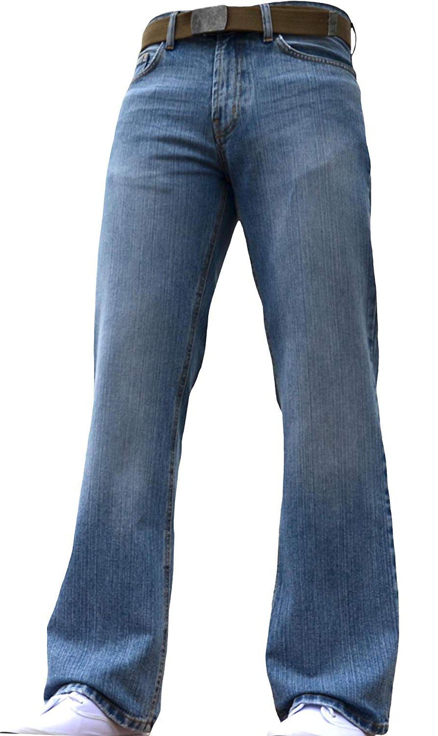 ENZO MENS JEANS BOOTCUT WIDE LEG FITTING QUALITY DENIM KING PLUS ALL WAIST SIZES | eBay