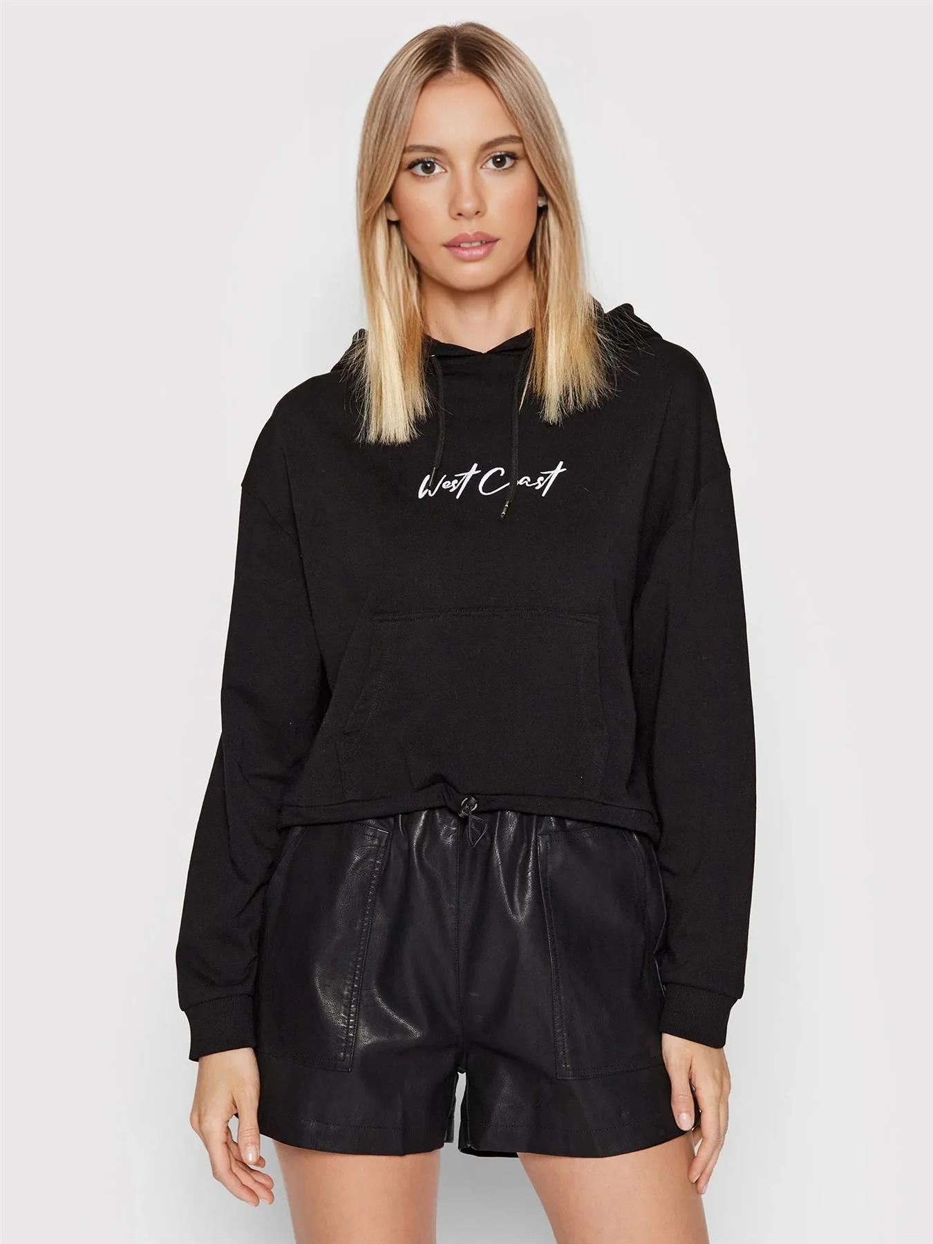 Ladies Cropped Hoodie Top Pullover Crop Top Womens Long Sleeve Plain Sweatshirt - Picture 6 of 20