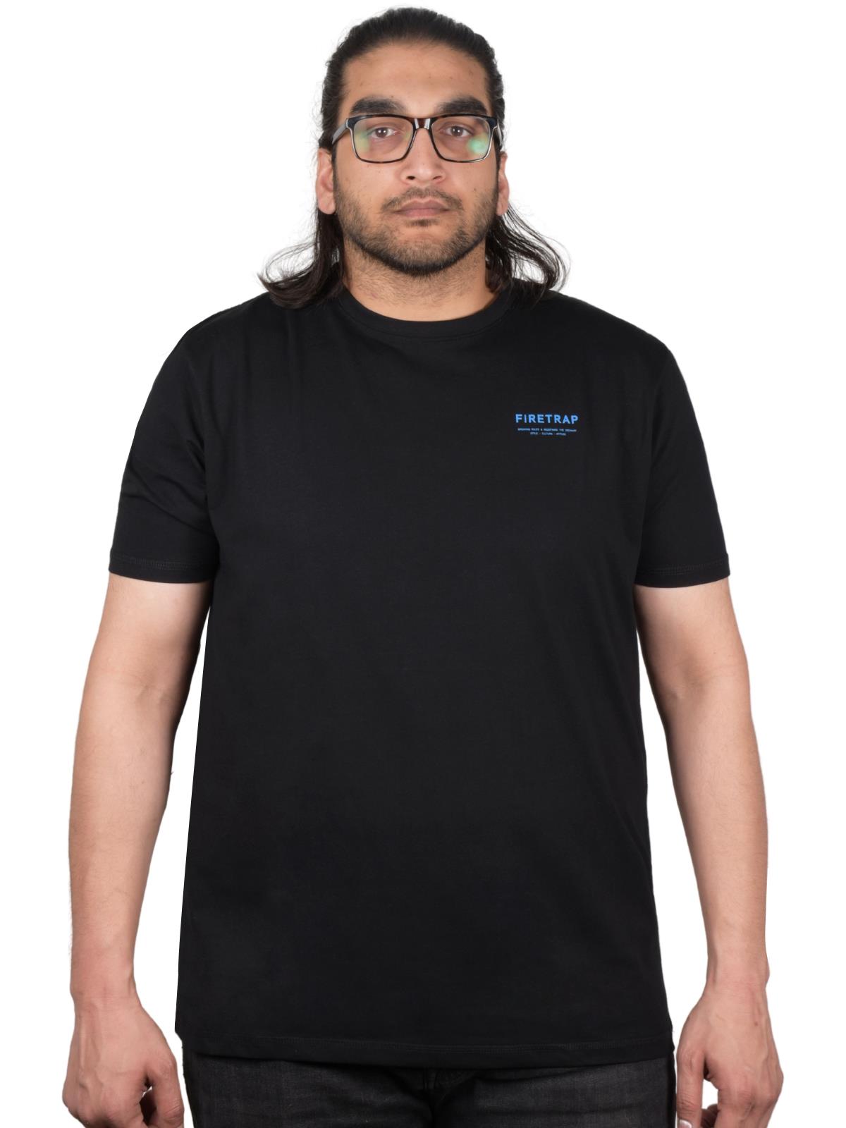 Firetrap Mens Plain T-shirt Crew Neck Short Sleeve T Shirt 100% Cotton Tee Top - Picture 13 of 31