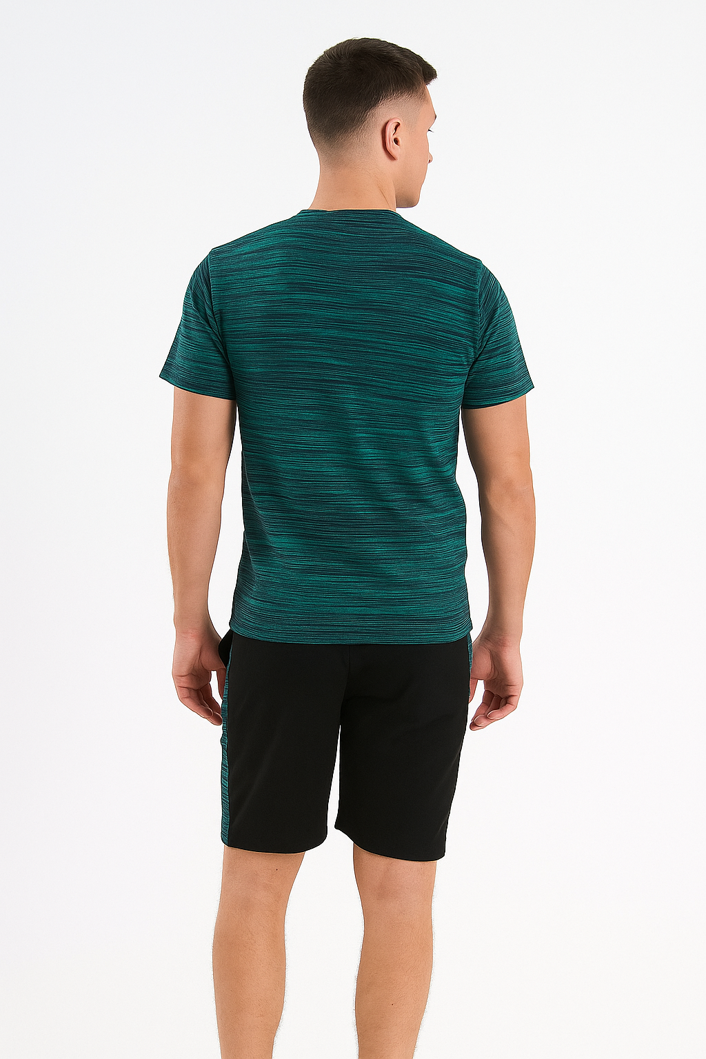 Conjunto de pantalones cortos para hombre camiseta ropa de salón de verano manga corta chándal teñido de moda pijamas - Imagen 6 de 10