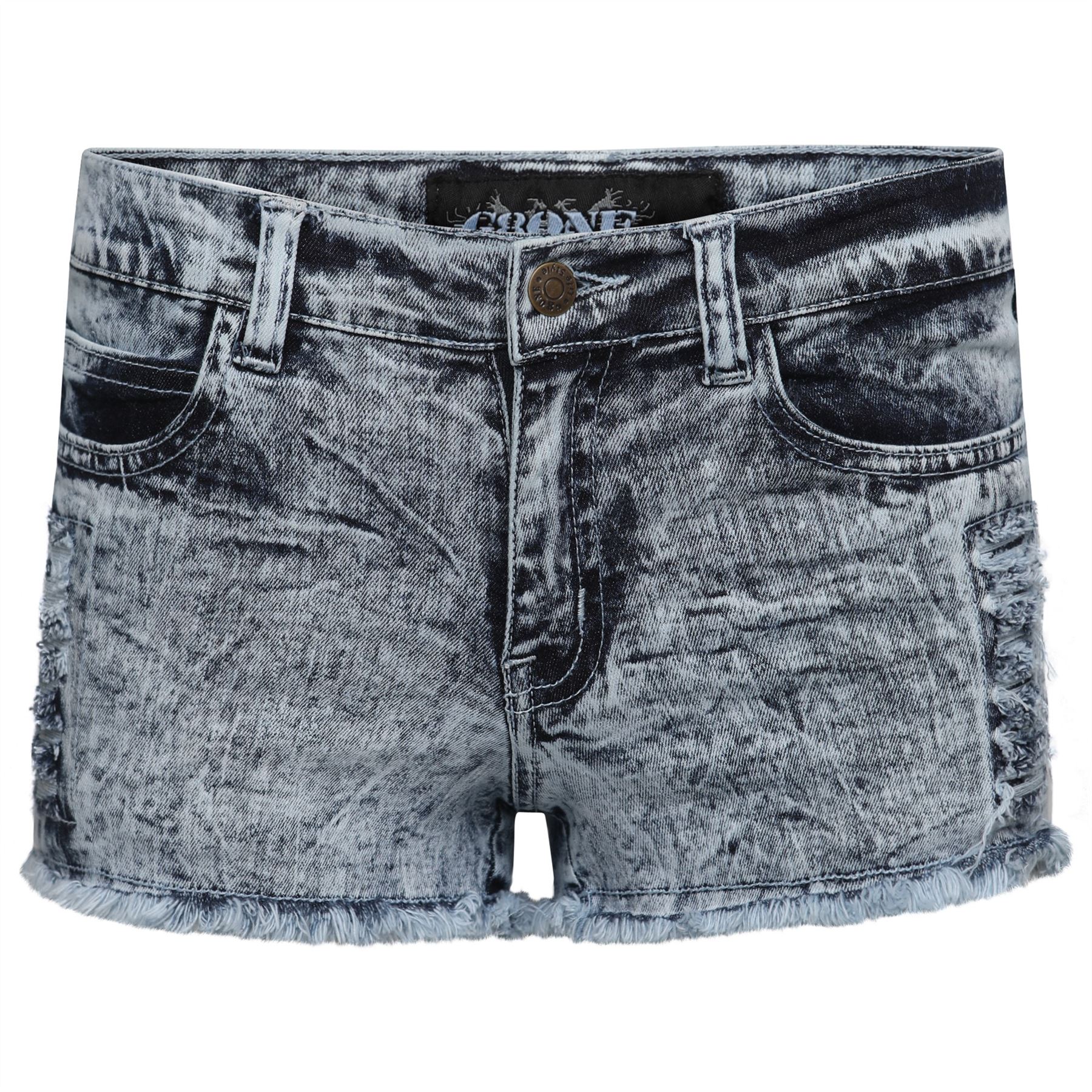 Women Ripped Casual Bottoms Frayed Hem Ripped Denim Stretch Size UK 8-16
