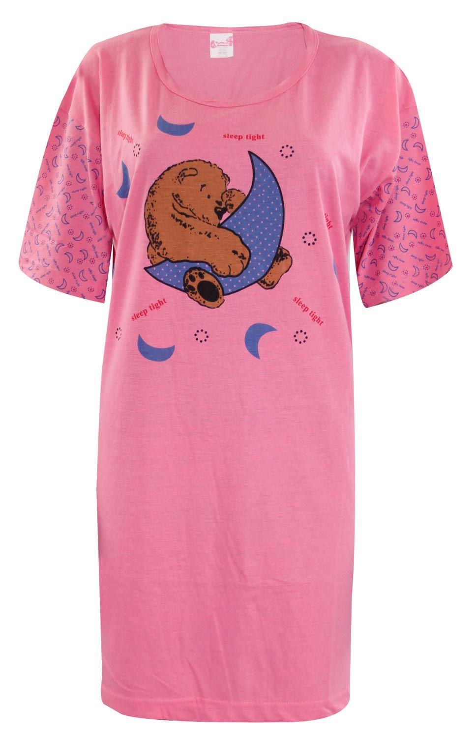5 Pack Nightdress Nightie Women Cotton Ladies Short Sleeve Nightshirt Nightwear - Picture 38 of 59