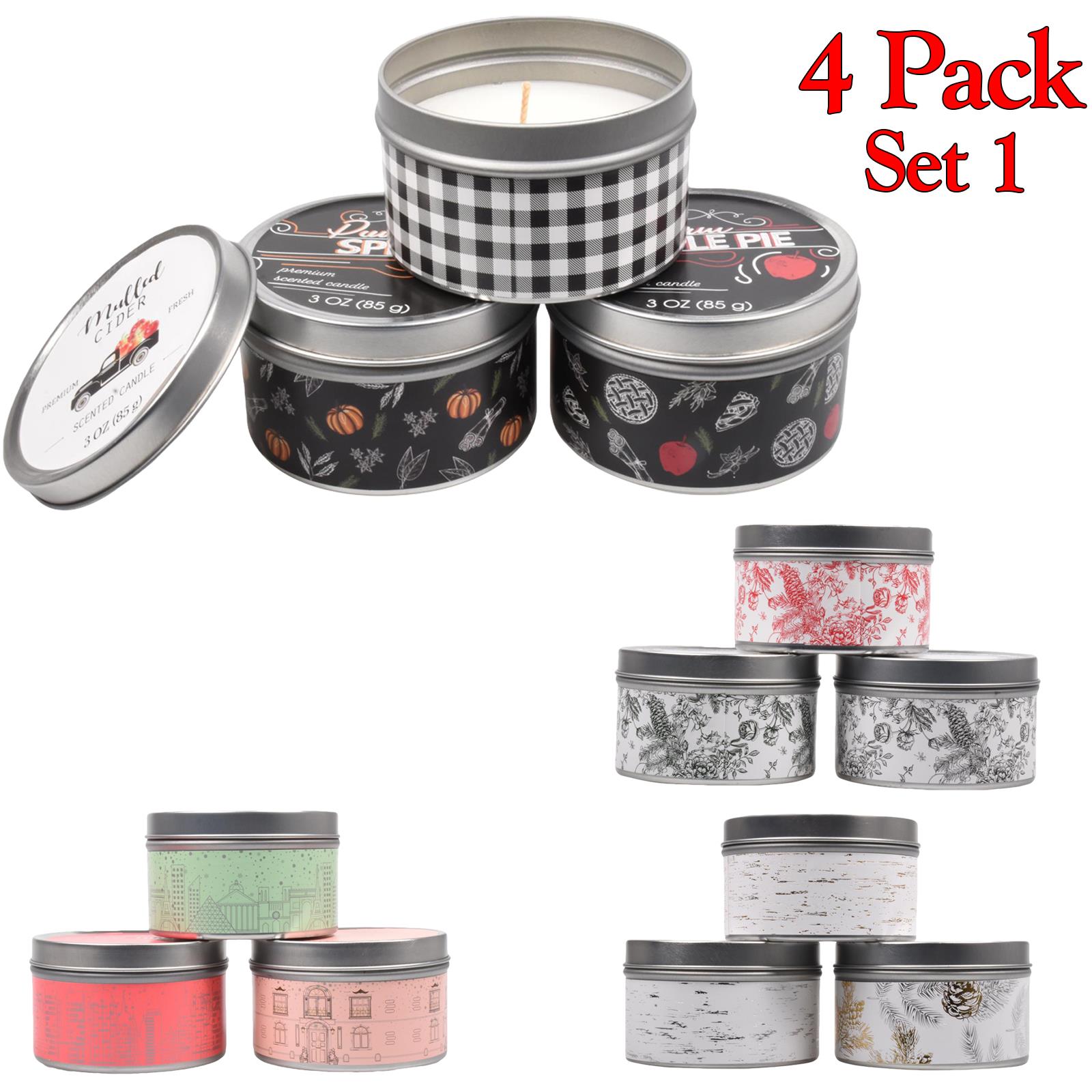 Scented Candles New Set of 3 Festive Christmas Decorative Tin Xmas Gift set - Picture 4 of 99