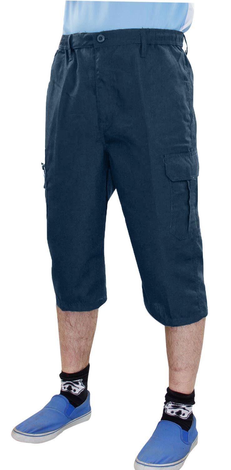 Herren 3/4 Shorts Gummibund Uni Cargo Kampf Arbeit Dreiviertel Hose - Bild 10 von 17