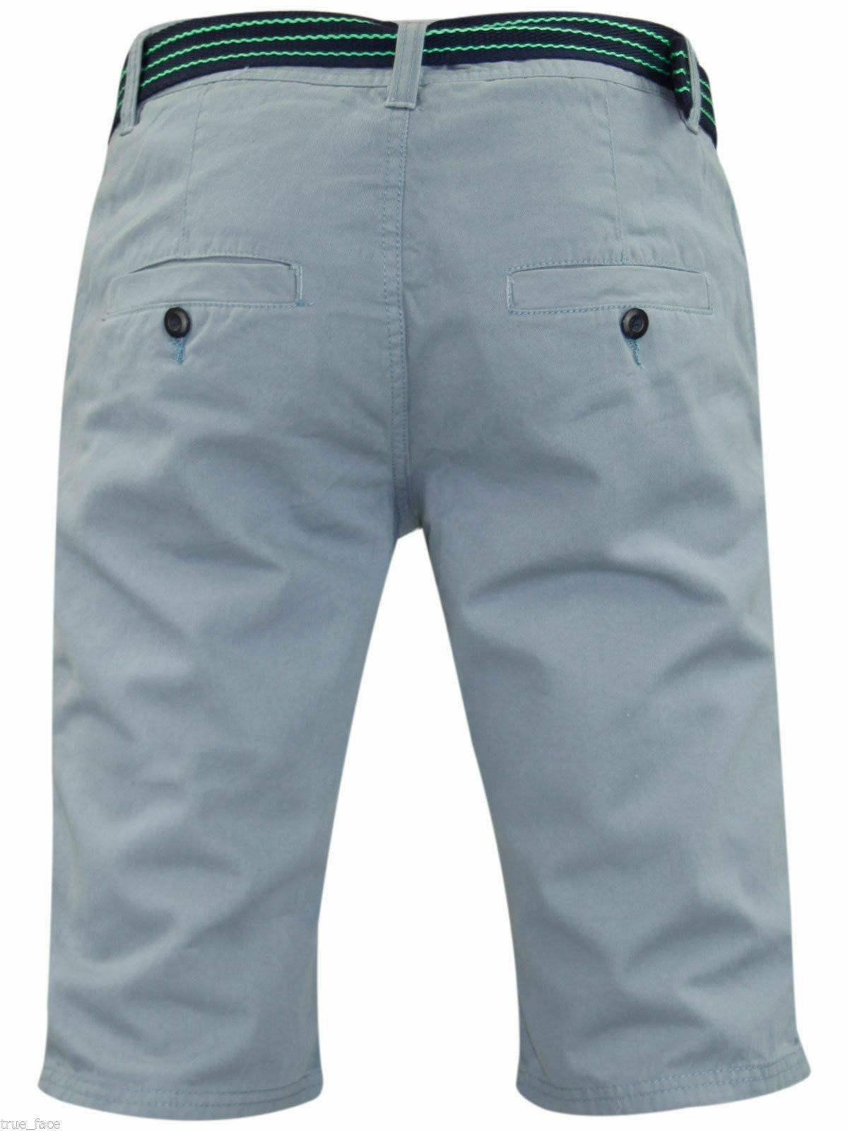 Herren Chino Shorts Freizeit Halb Hose 100% Baumwolle Sommer Jeans Frei Webgürtel - Bild 25 von 79