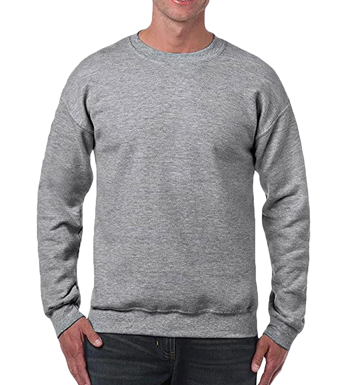 Sudadera lisa para hombre Jersey Suéter Pullover Trabajo Informal Top Paquete de 2 y 3 - Imagen 11 de 40