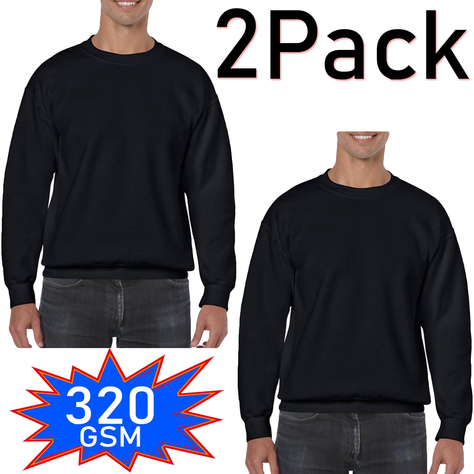 Sudadera lisa para hombre Jersey Suéter Pullover Trabajo Informal Top Paquete de 2 y 3 - Imagen 20 de 40