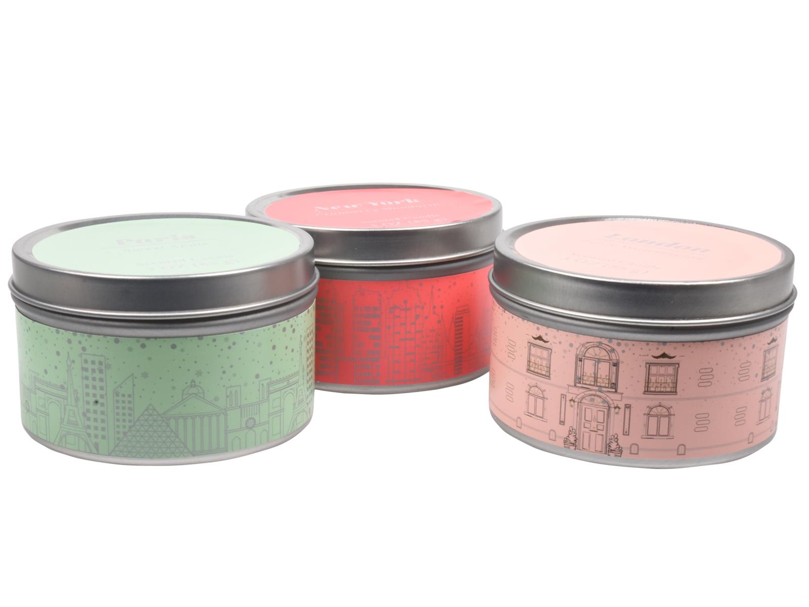 Scented Candles New Set of 3 Festive Christmas Decorative Tin Xmas Gift set - Picture 17 of 99