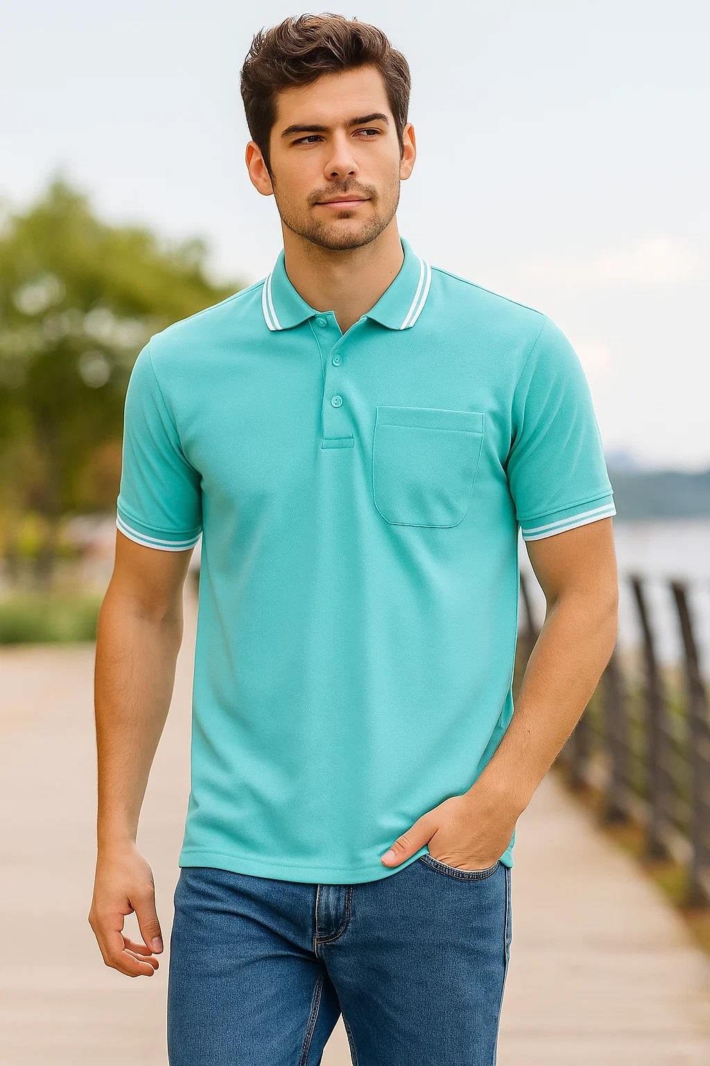 4er / 6er Pack Herren Tip Poloshirt Kurzarm Uni Piqué Zipfelkragen T-Shirt - Bild 39 von 127