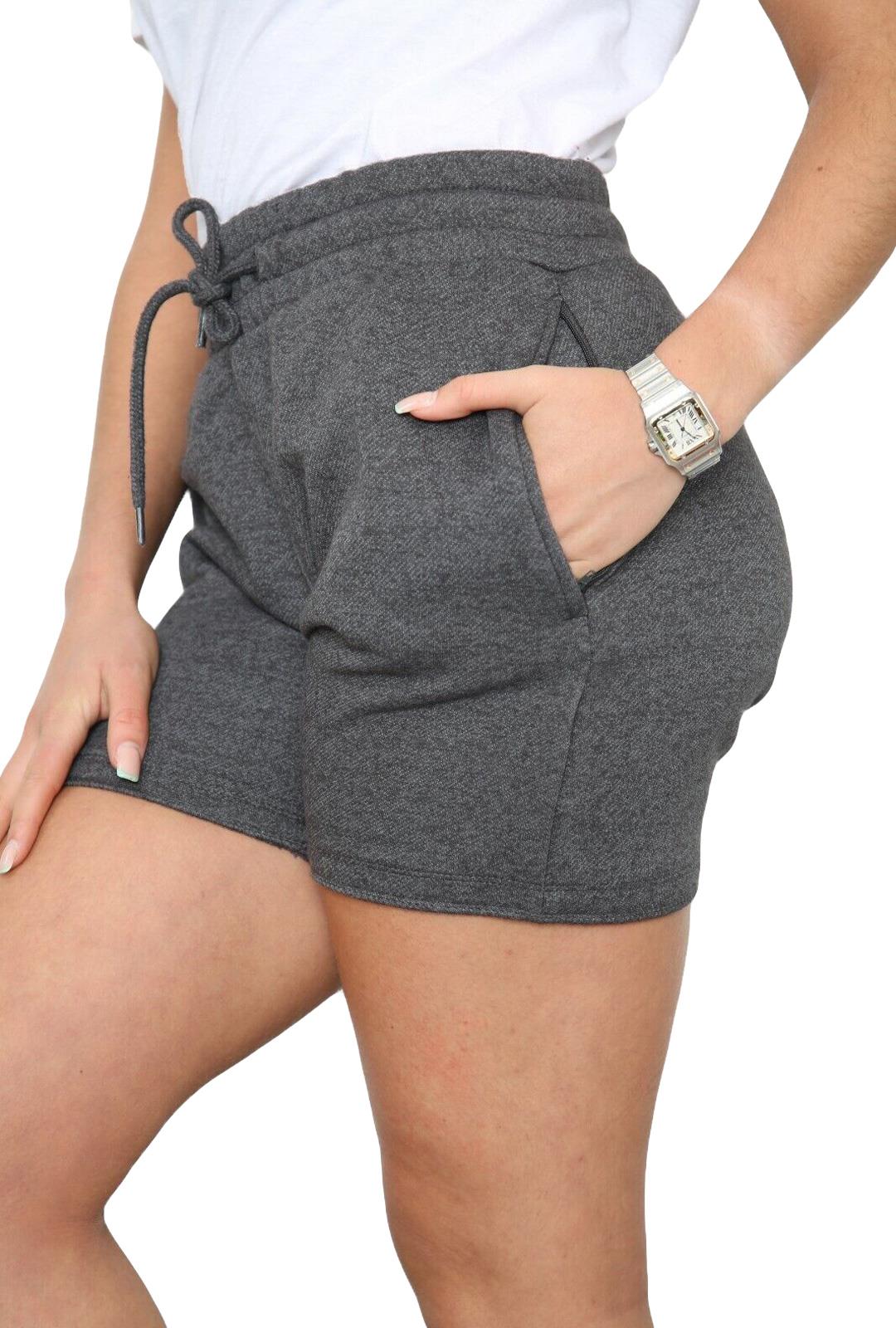 Ladies Shorts Summer Gym Sweat Fleece Tie Elasticated Waist Cycling Pants S-XL - Picture 6 of 21