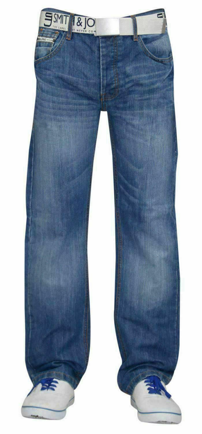 Pantalones de mezclilla Smith and Jones para hombre de ajuste regular cintura recta 36 32 34 - Imagen 9 de 17