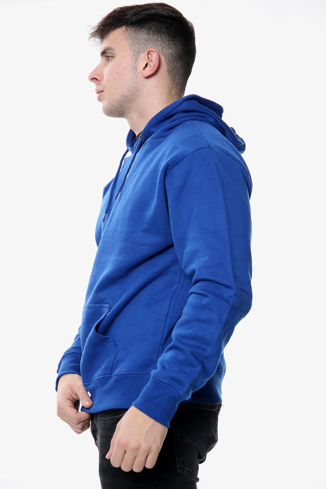 Mens Plain Hoodies Fleece Hooded Casual Long Sleeve Hoody Pullover Sweatshirt - Picture 38 of 42
