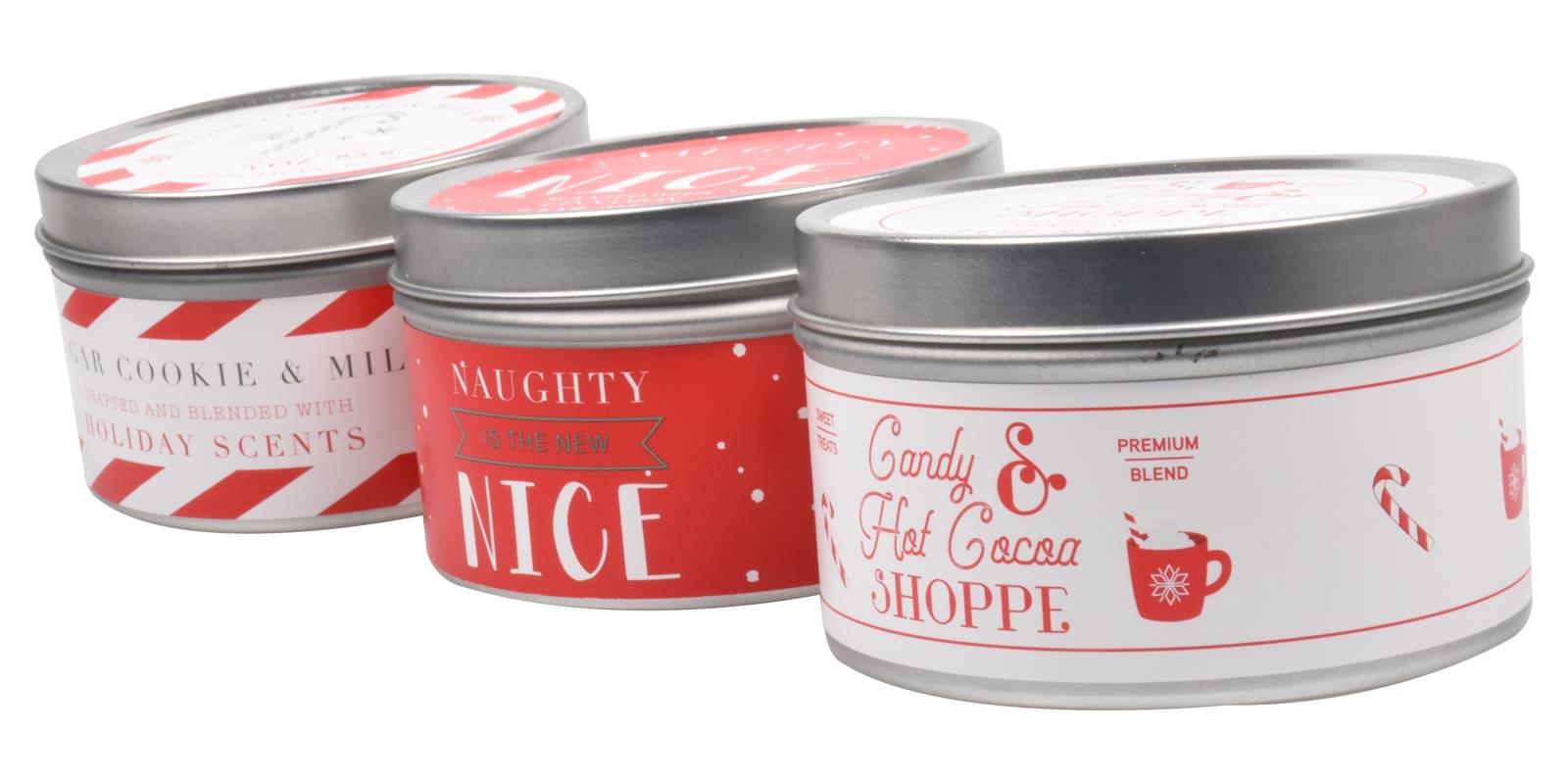 Scented Candles New Set of 3 Festive Christmas Decorative Tin Xmas Gift set - Picture 85 of 99