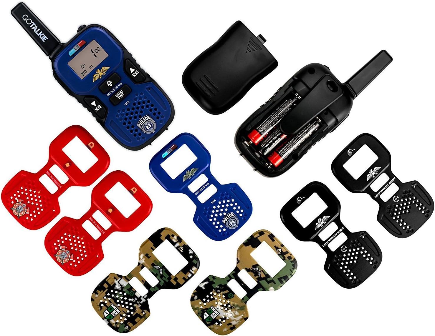 2x Kinder Walkie Talkies große Reichweite 2-Wege Radio LCD Bildschirm Taschenlampe 4 Platten - Bild 3 von 8