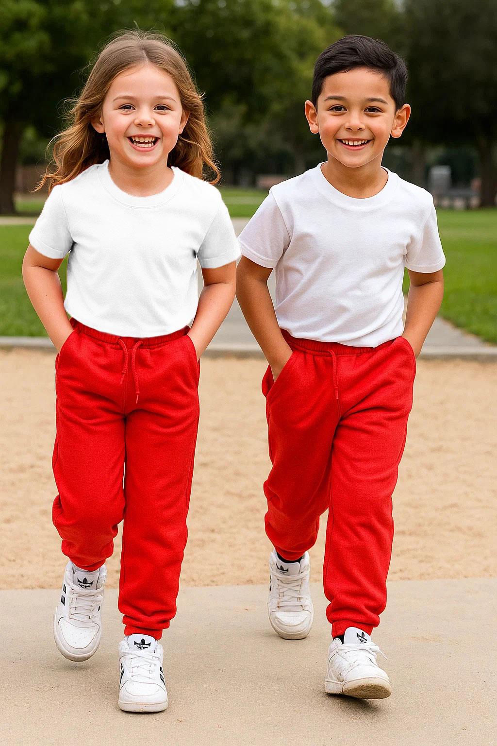 Pantalones de chándal cómodos lisos PE para niños niñas niños pantalones escolares - Imagen 41 de 51
