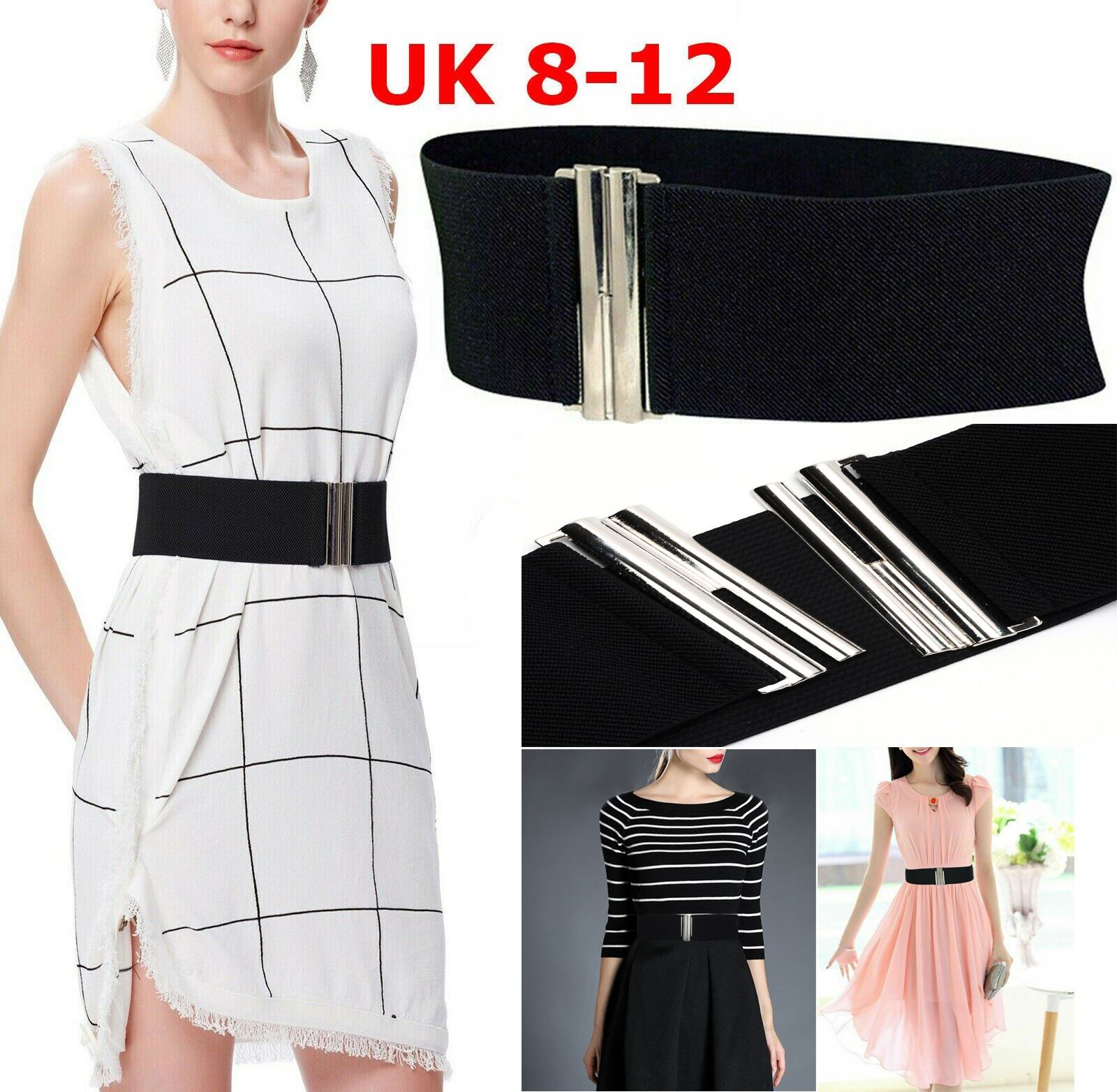 Women's Silver Stretch Belts