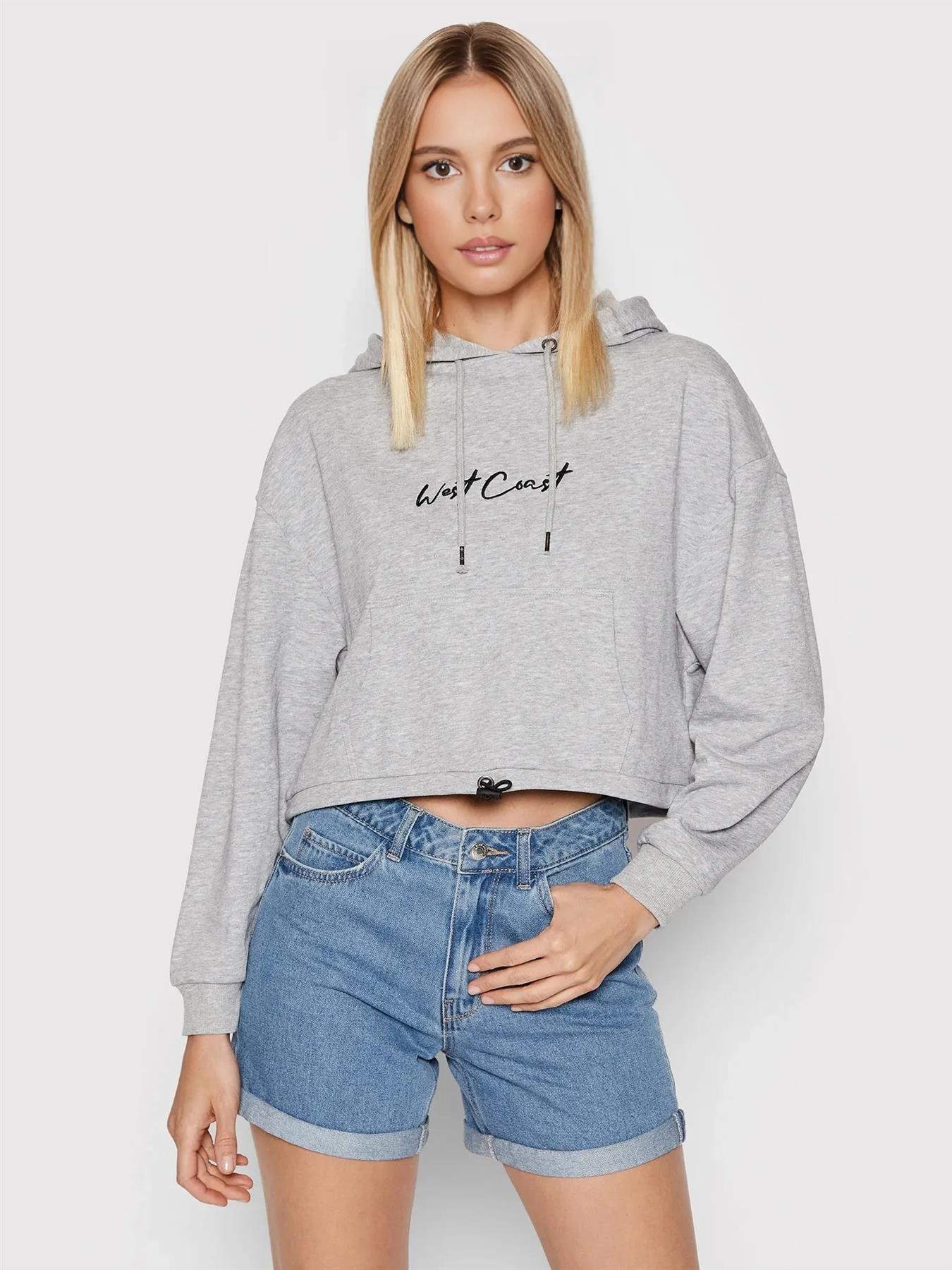 Ladies Cropped Hoodie Top Pullover Crop Top Womens Long Sleeve Plain Sweatshirt - Picture 11 of 20