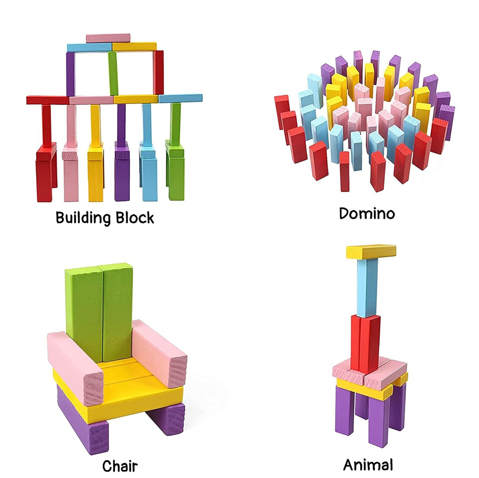 Wooden Tumbling Tower Game Traditional Stacking Blocks Family Kids Travel 54Pcs - Picture 11 of 14