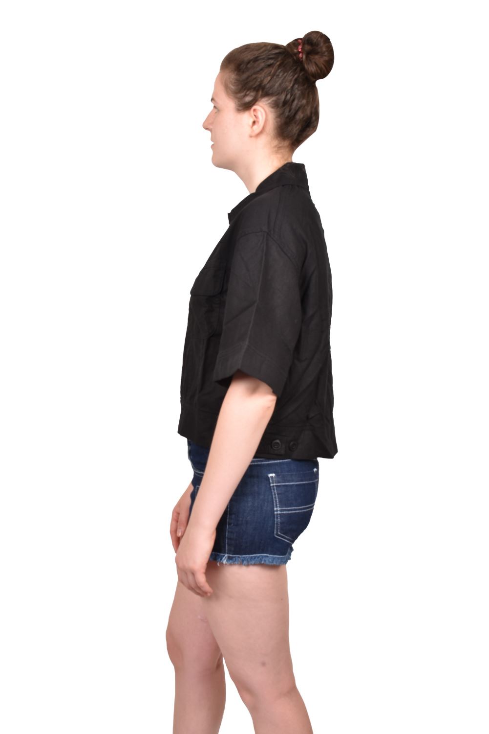 Womens Premium Jacket Casual Ladies Trendy Stylish Front Pockets Cropped Top S-L - Picture 4 of 21