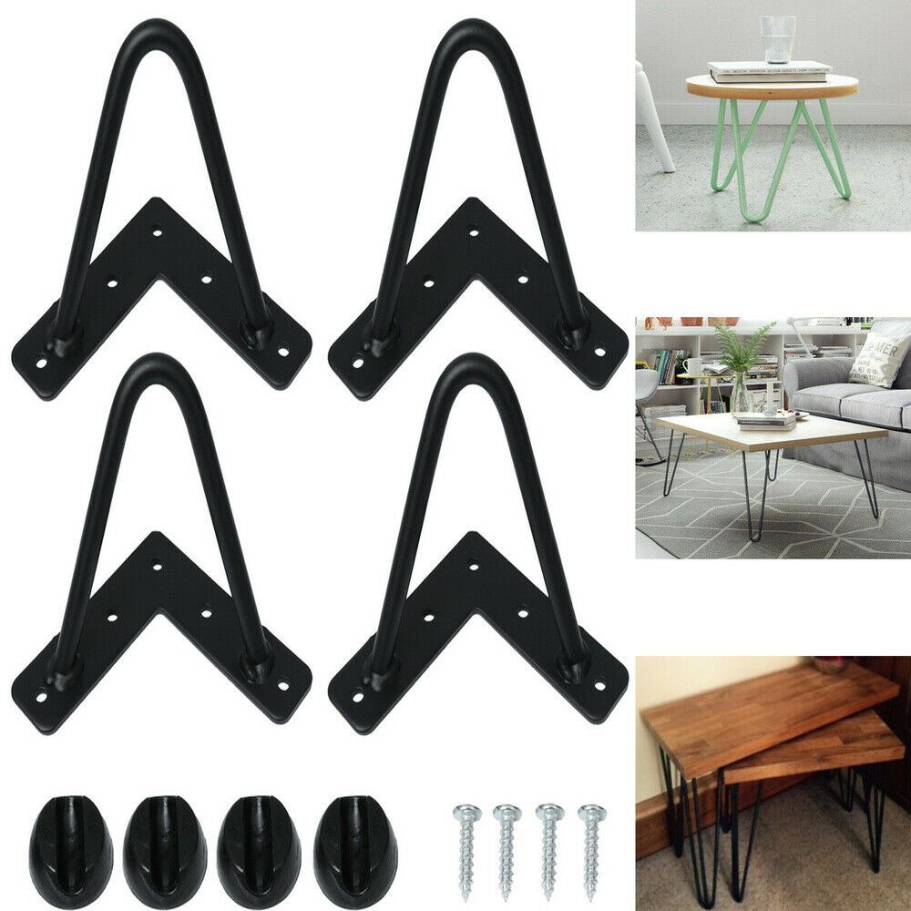 Hairpin Legs Set of 4 Legs 4 to 34 inch + FREE Screws, Floor
