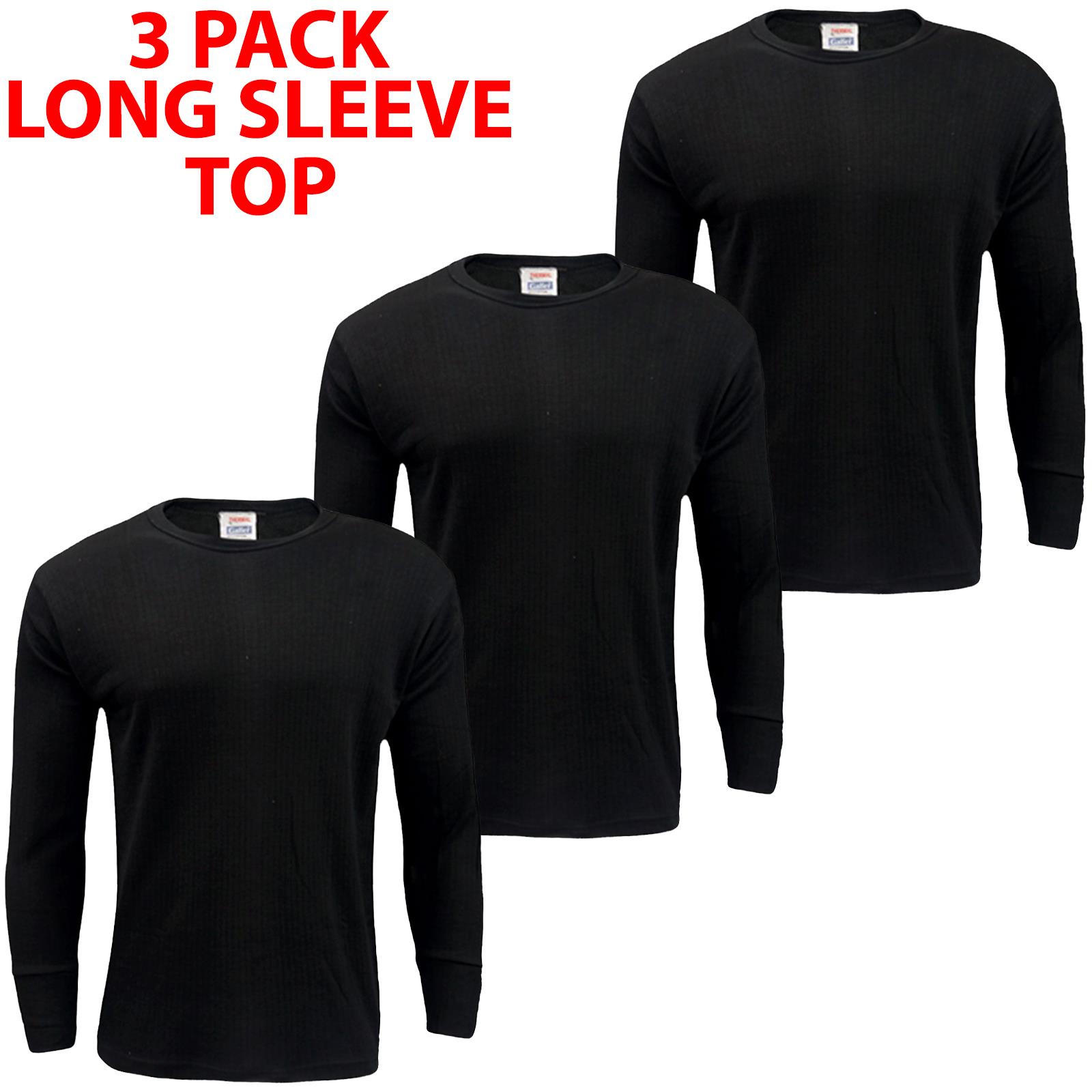 3, 4 Pack Mens Thermal Long Sleeves Shirts Top Winter Warm Long Johns Vest - Picture 15 of 40