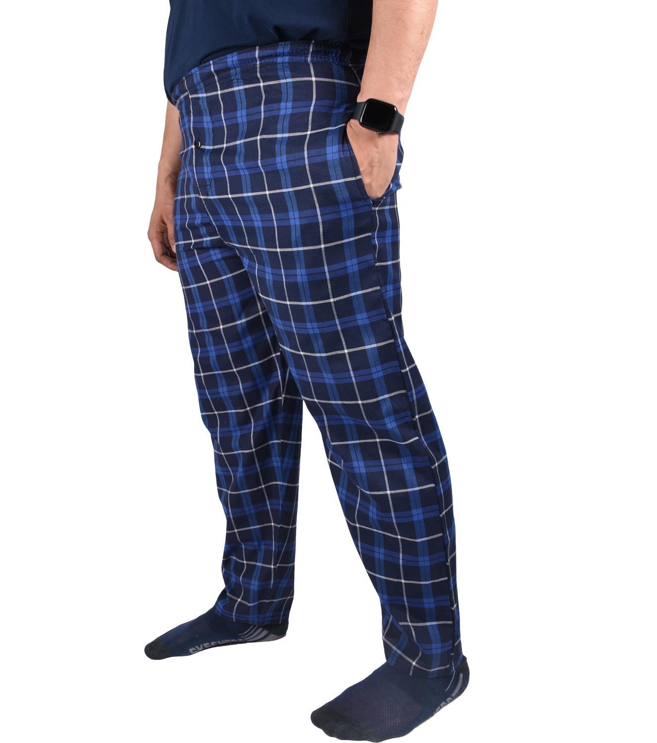 Mens Pyjama Bottoms Woven Check PJ Pants Lounge Nightwear 2 Pack Trouser - Picture 26 of 34