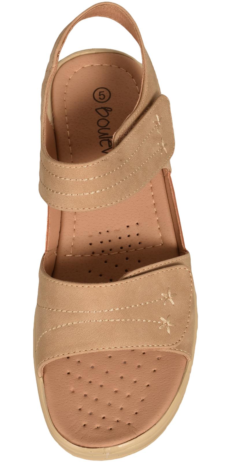 Womens Sandals Casual Slingback Strappy Wedge Comfy Padded Shoes UK Size 3-8 - Picture 19 of 28