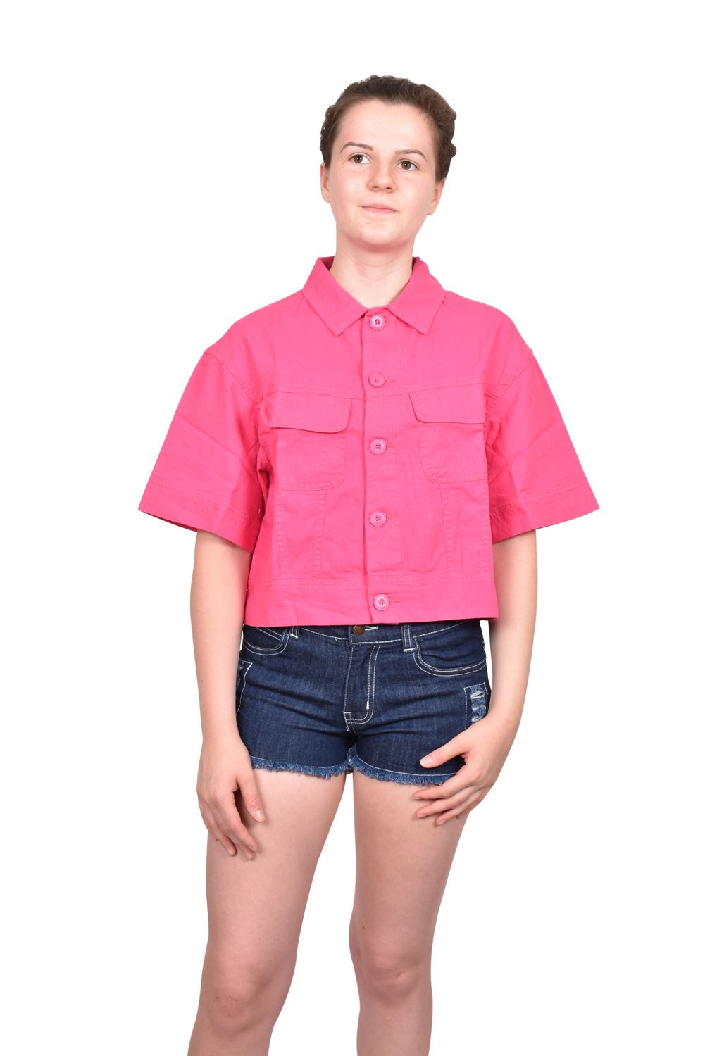 Womens Premium Jacket Casual Ladies Trendy Stylish Front Pockets Cropped Top S-L - Picture 8 of 21