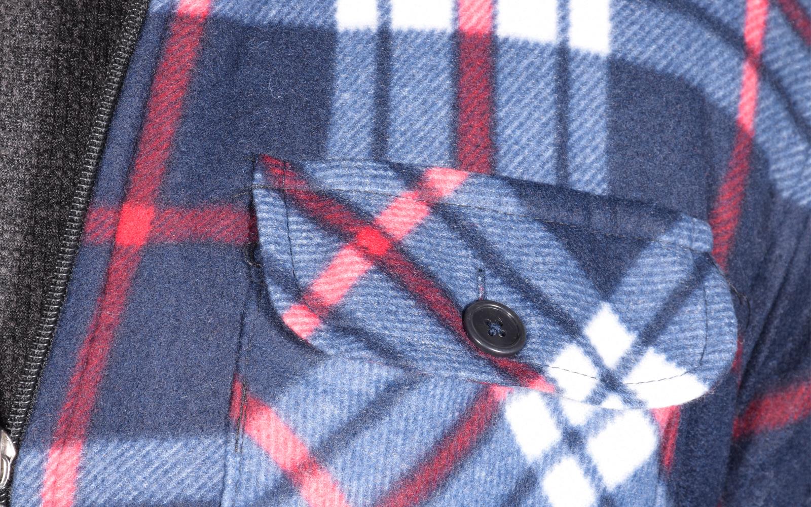 Camisa acolchada para hombre Sherpa forrada de piel leñador chaqueta de trabajo gruesa informal sudadera con capucha - Imagen 36 de 48