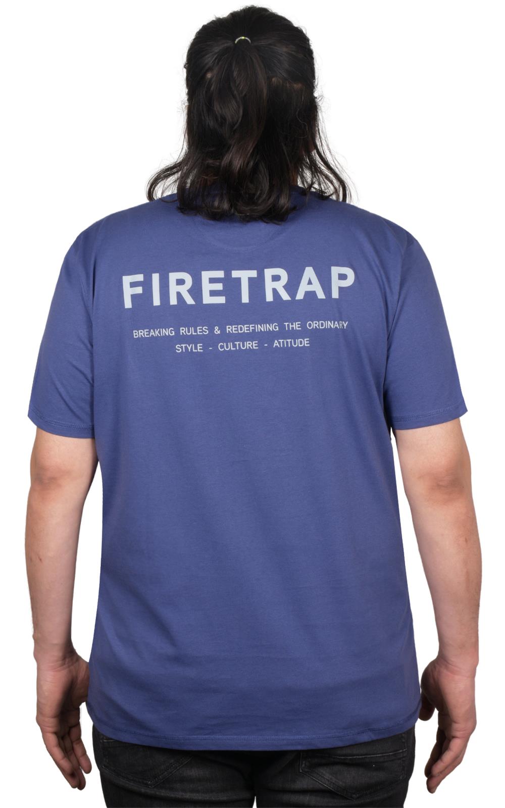 Firetrap Mens Plain T-shirt Crew Neck Short Sleeve T Shirt 100% Cotton Tee Top - Picture 23 of 31